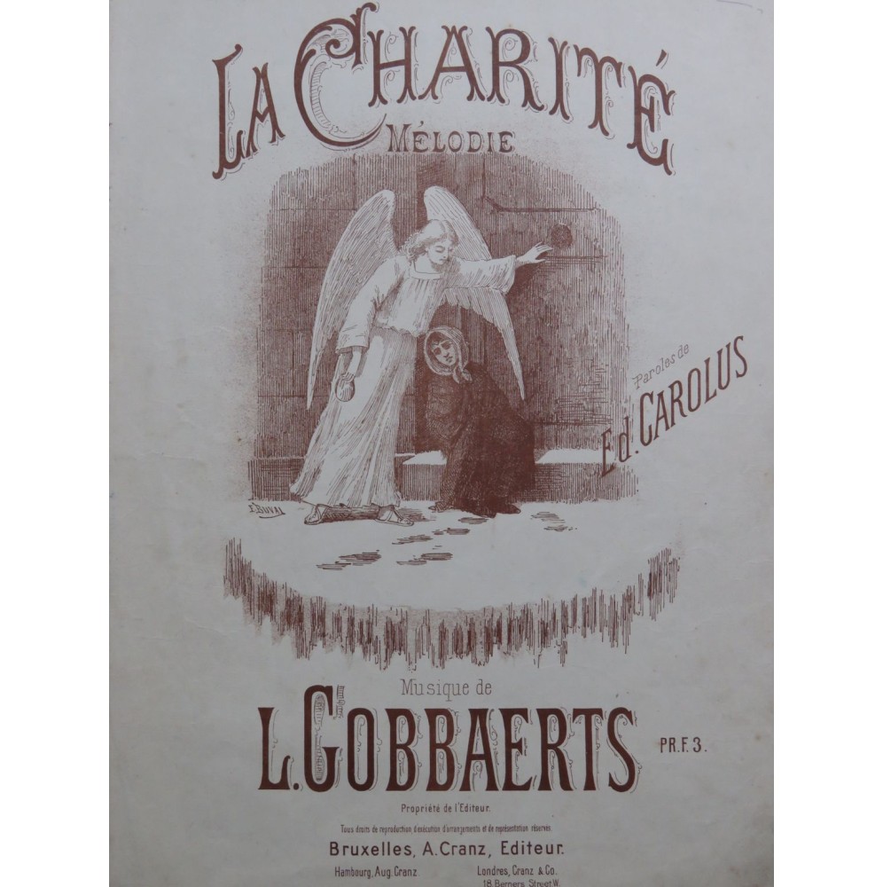 GOBBAERTS Louis La Charité Chant Piano ca1886