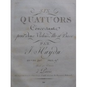 HAYDN Joseph Six Quatuors...