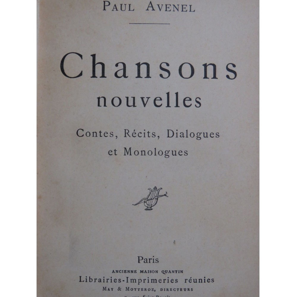 AVENEL Paul Chansons Nouvelles ca1895