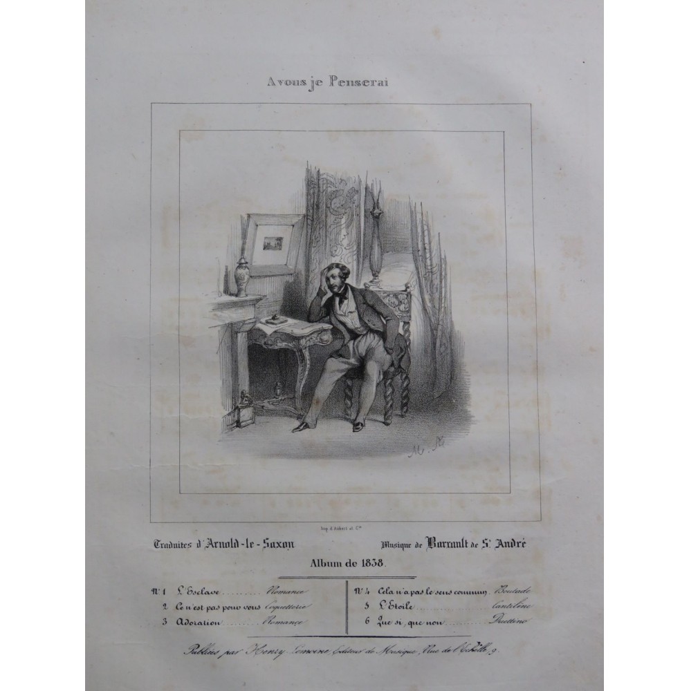 BARRAULT DE ST ANDRÉ Solitude Chant Piano 1838