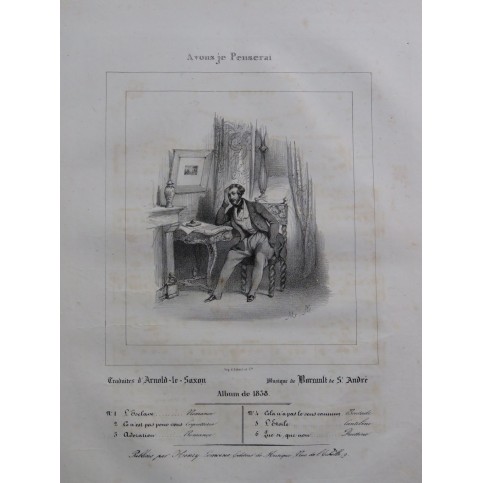BARRAULT DE ST ANDRÉ Solitude Chant Piano 1838