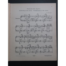 JUNKER W. Souvenir des Açores op 7 Piano 1899