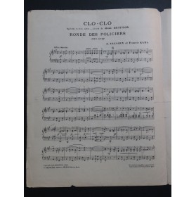 VALSIEN A. KAMS F. Ronde des Policiers Two Step Piano 1920