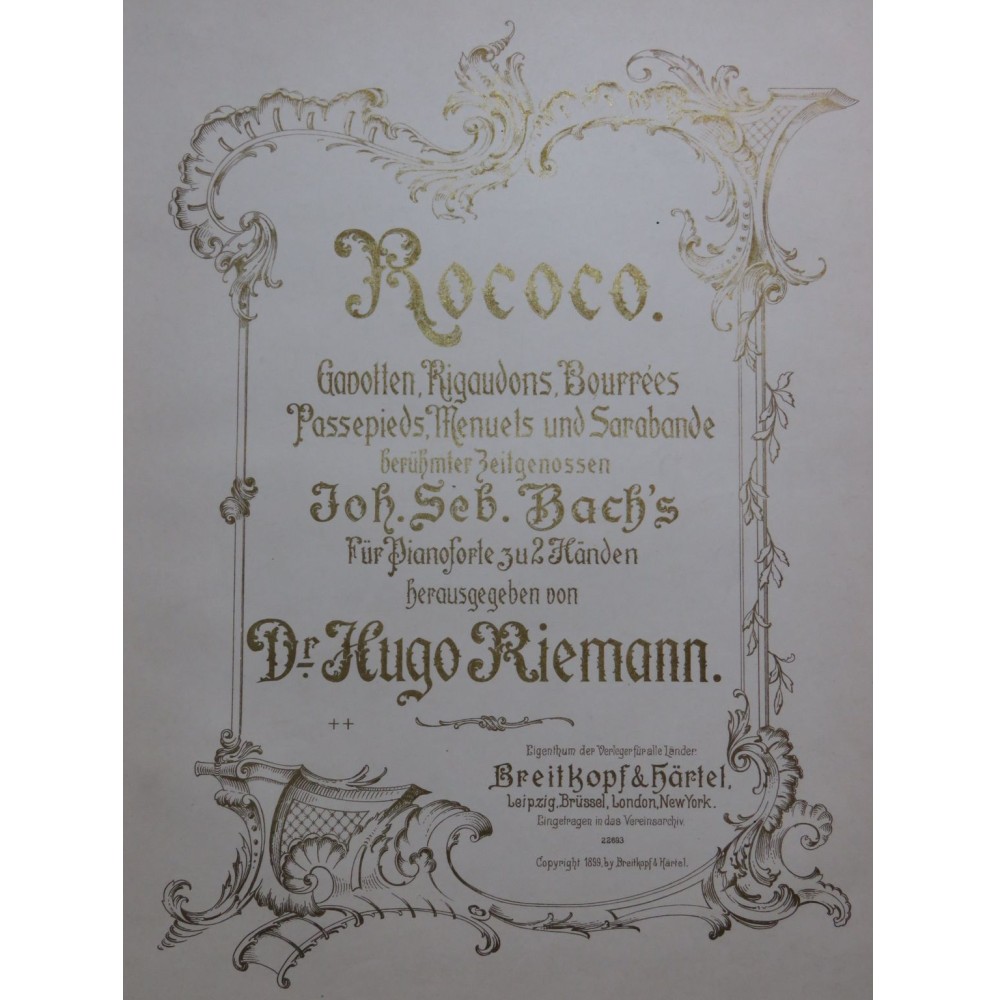 RIEMANN Hugo Rococo Pièces pour Piano 1899