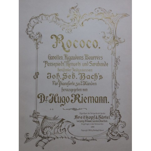 RIEMANN Hugo Rococo Pièces pour Piano 1899