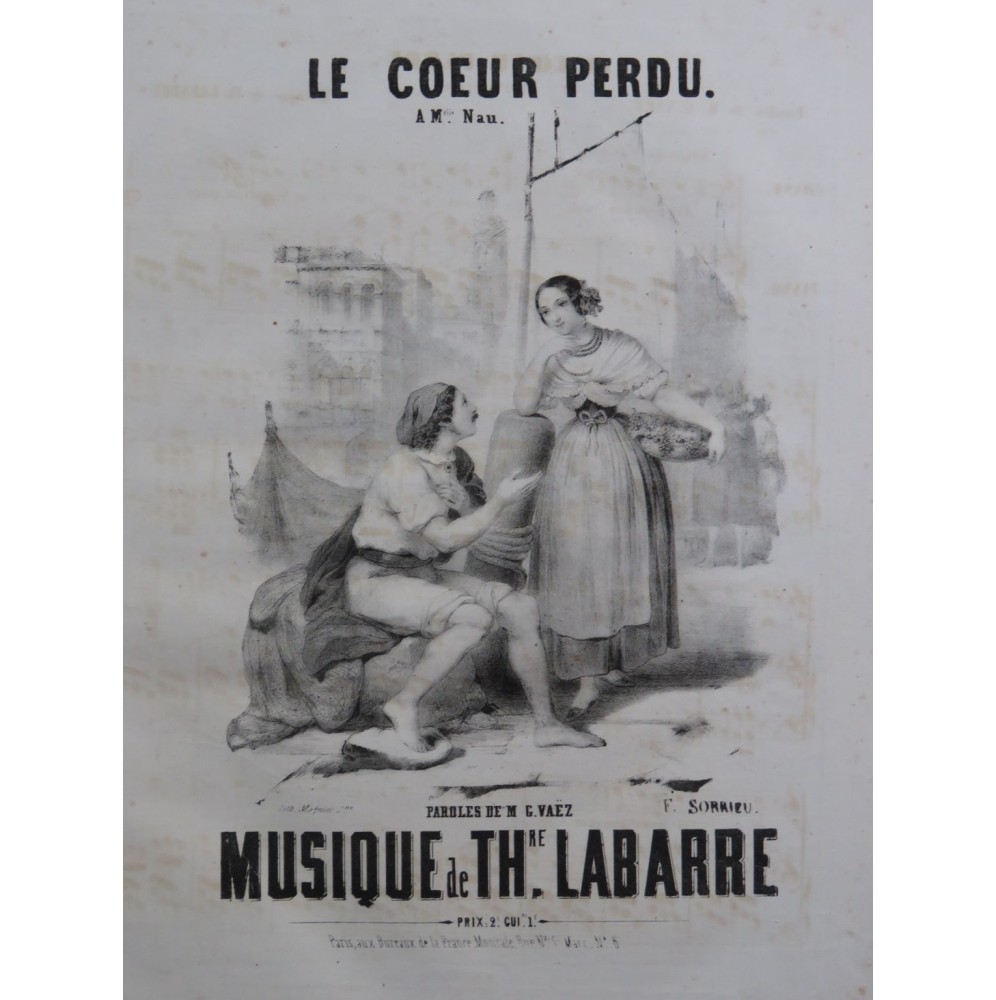 LABARRE Théodore Le Coeur Perdu Chant Piano ca1840