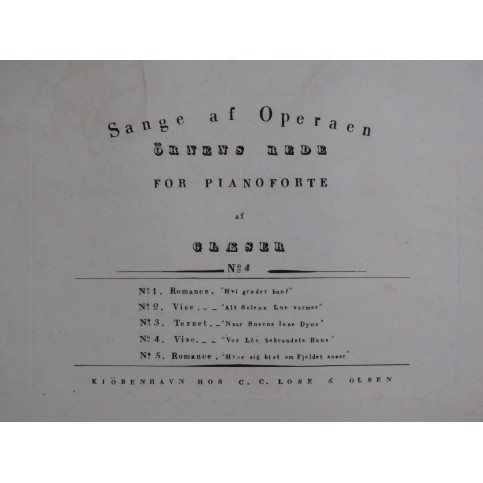 GLAESER Franz Örnens Rede No 4 Vise Chant Piano ca1840