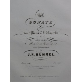 HUMMEL J. N. Grande Sonate...