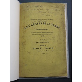DAVID Samuel Les Génies de la Terre Dédicace Chant 1858