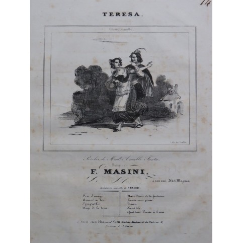 MASINI F. Teresa Chant Piano ca1840