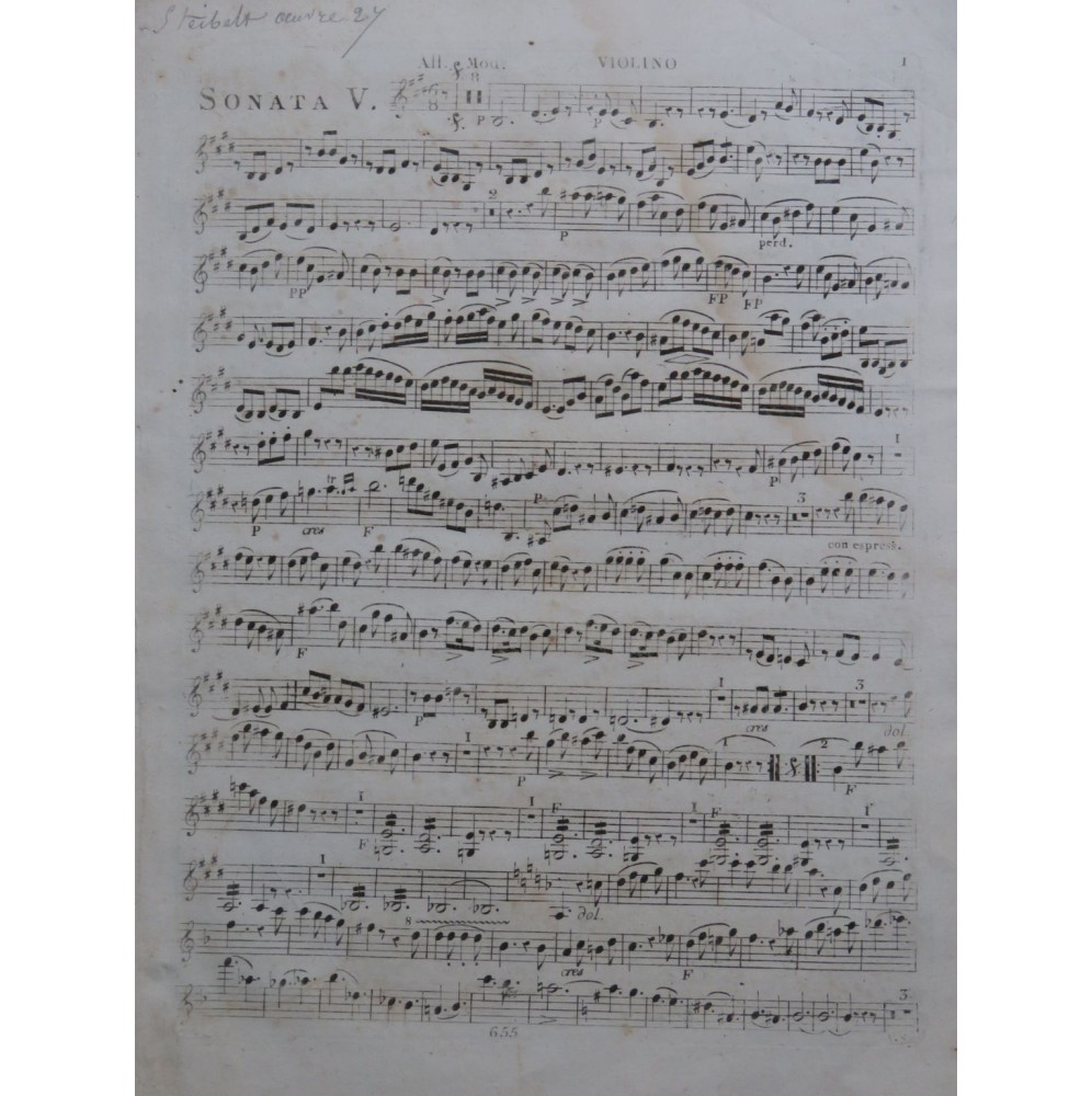STEIBELT Daniel Sonate op 27 Violon ca1800