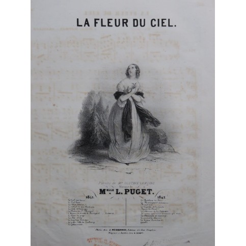 PUGET Loïsa La Fleur du Ciel Chant Piano 1842