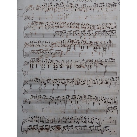 STEIBELT Daniel Rondo en Mi bémol Manuscrit Piano XIXe