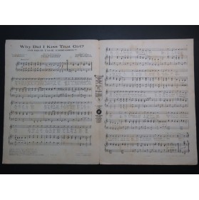KING Robert HENDERSON Ray Why Did I Kiss That Girl ? Chant Piano 1924