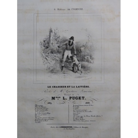 PUGET Loïsa Le Chasseur et la laitière Chant Piano 1838