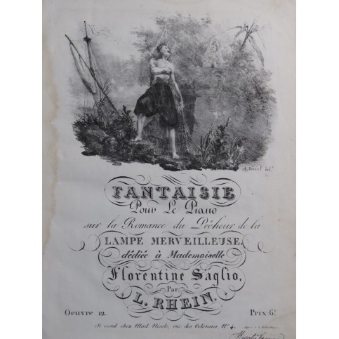 RHEIN L. Fantaisie Pêcheur de la Lampe Merveilleuse op 12 Piano ca1830
