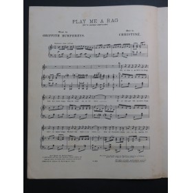 CHRISTINÉ Henri Play Me A Rag Chant Piano 1914