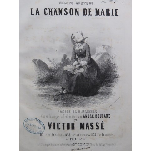 MASSÉ Victor La Chanson de Marie Chant Piano ca1850