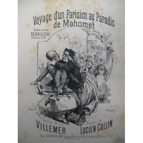 COLLIN Lucien Voyage d'un Parisien Chant piano XIXe