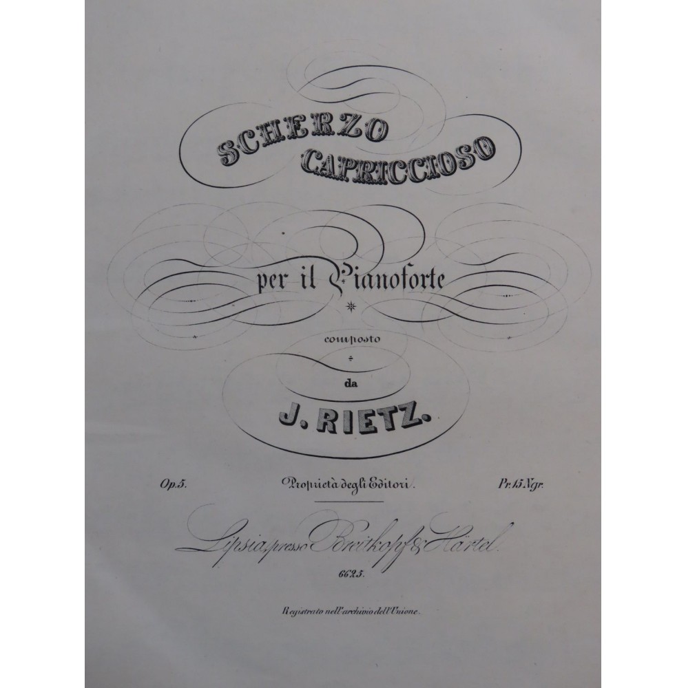 RIETZ Julius Scherzo Capriccioso op 5 Piano 1842