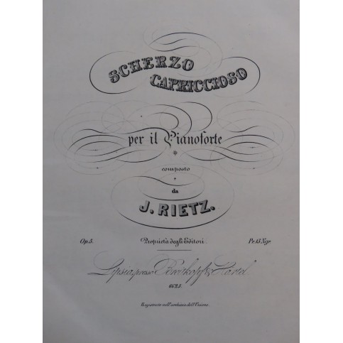 RIETZ Julius Scherzo Capriccioso op 5 Piano 1842