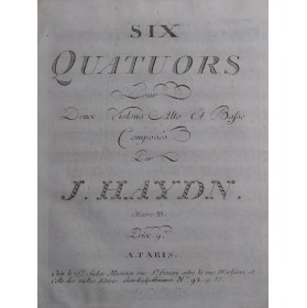 HAYDN Joseph Six Quatuors...