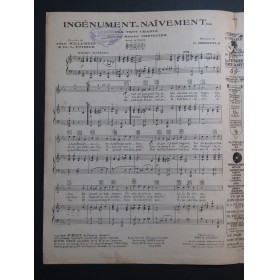 OBERFELD C. Ingénument...Naïvement Chant Piano 1929