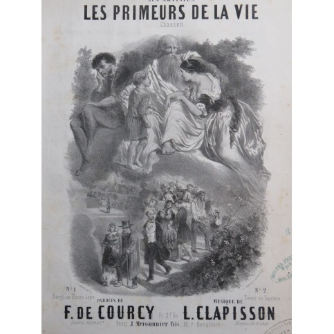 CLAPISSON Louis Les Primeurs de la Vie Chant Piano ca1860