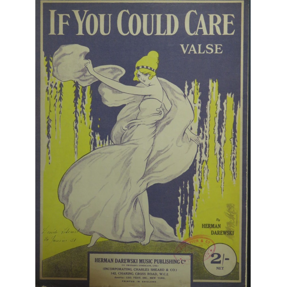DAREWSKI Herman If You Could Care Piano 1919