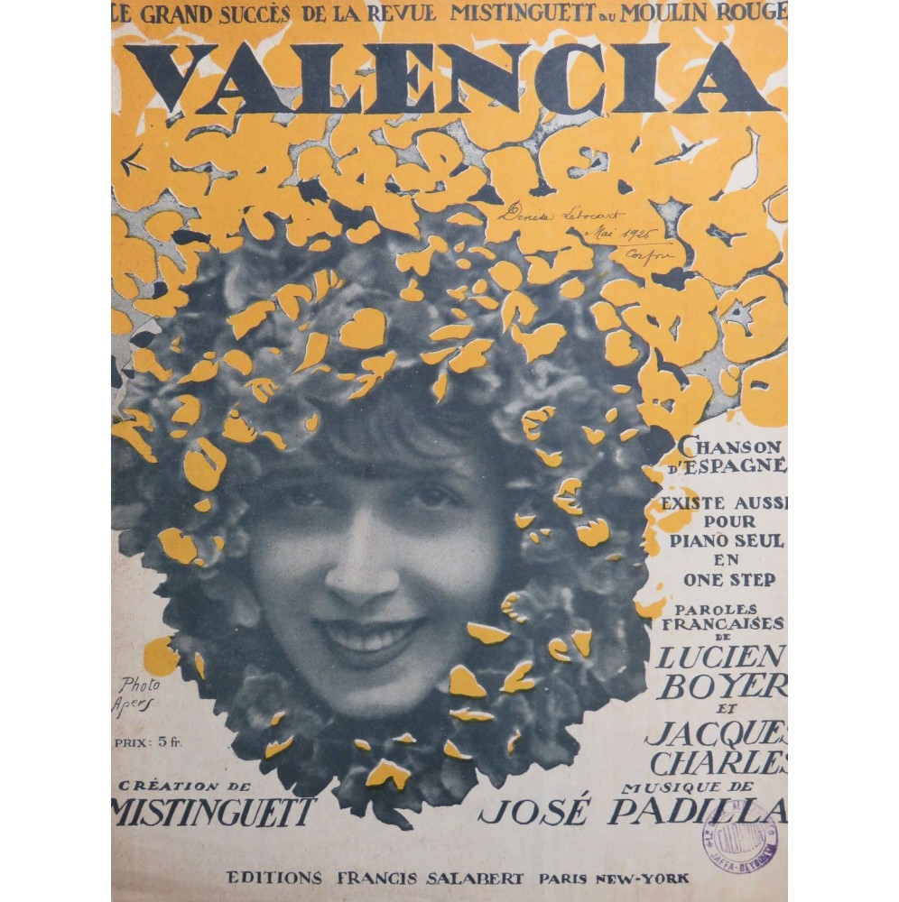 PADILLA José Valencia Chant Piano 1925