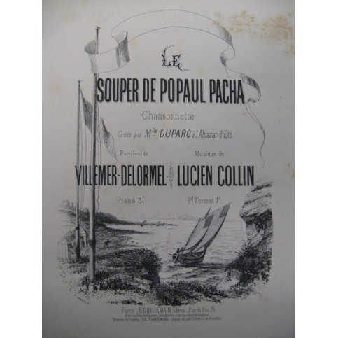 COLLIN Lucien Le Souper de Popaul Pacha Chant Piano XIXe