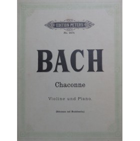 BACH J. S. Chaconne Piano...