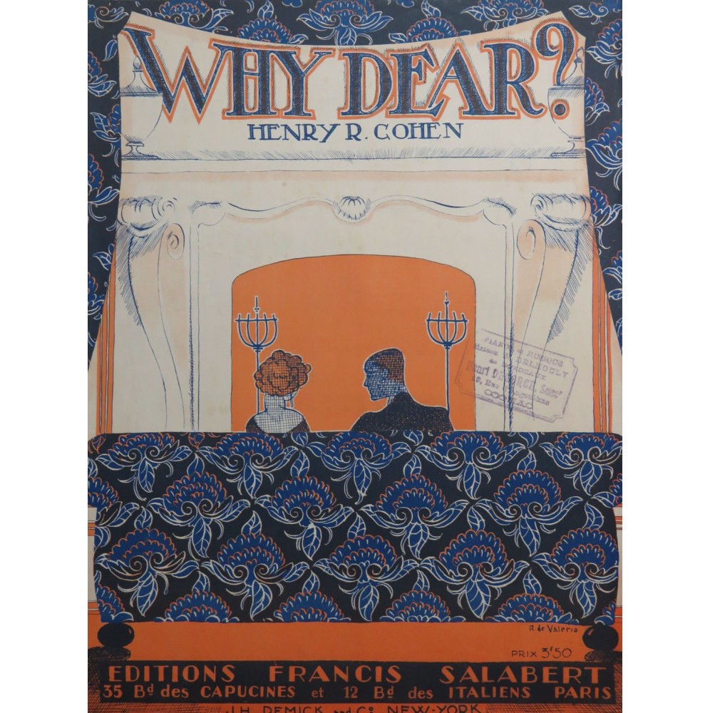COHEN Henry R. Why Dear ? Piano 1921