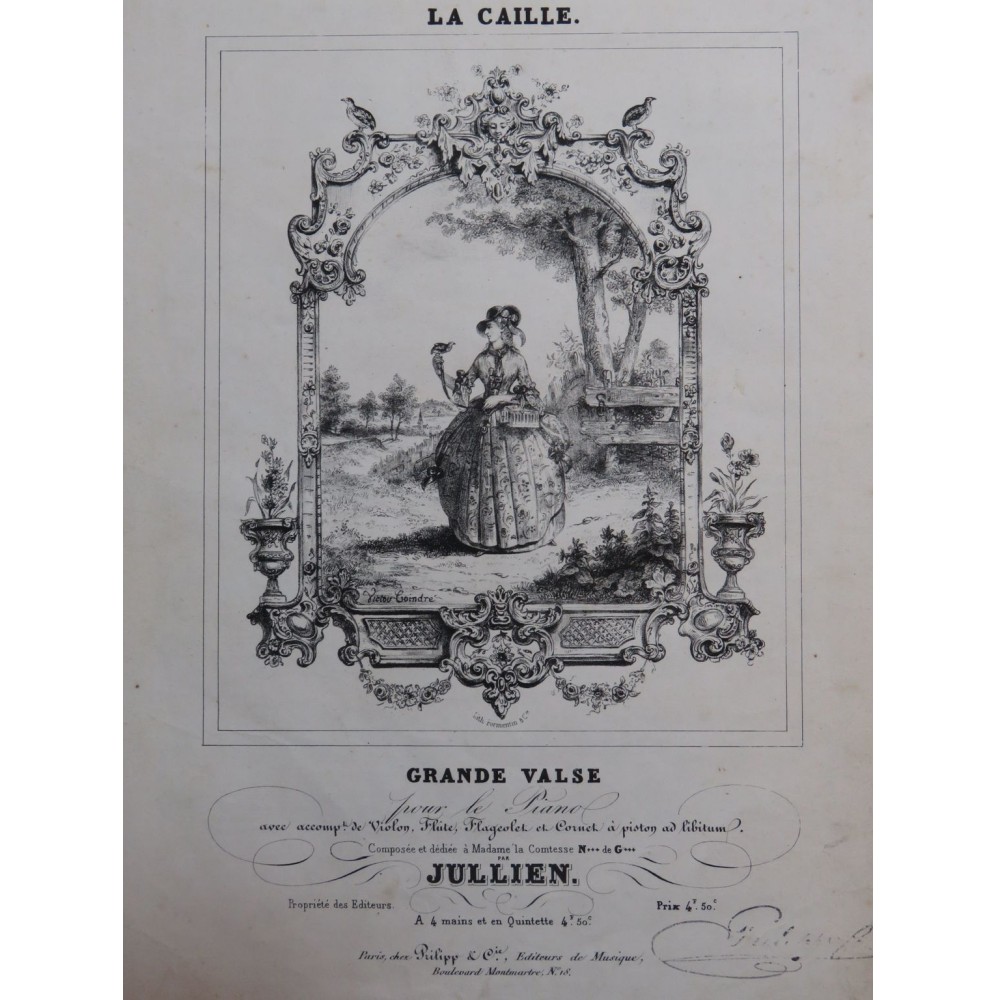 JULLIEN La Caille Piano ca1840