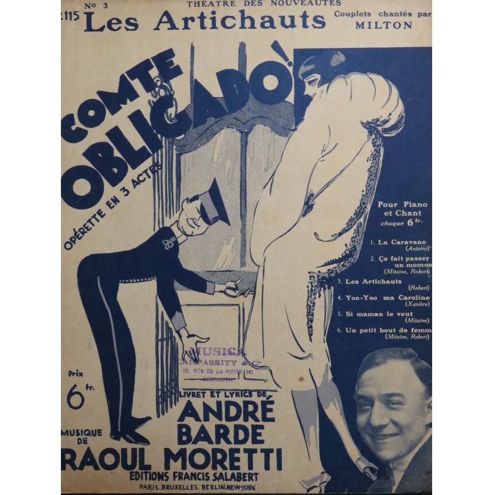 MORETTI Raoul Les Artichauts Chant Piano 1927