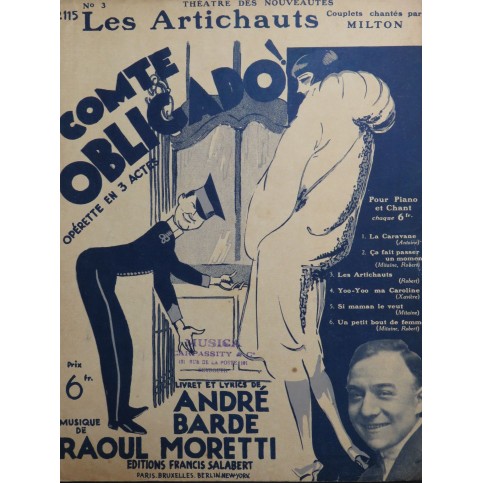 MORETTI Raoul Les Artichauts Chant Piano 1927