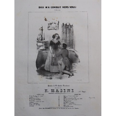 MASINI F. Dieu m'a conduit vers vous Chant Piano 1842