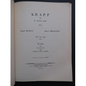 MIHALOVICI Marcel Krapp Opéra Chant Piano 1961