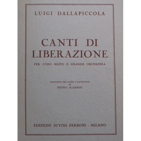 DALLAPICCOLA Luigi Canti di Liberazione Dédicace Chant Piano 1955