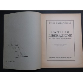 DALLAPICCOLA Luigi Canti di Liberazione Dédicace Chant Piano 1955