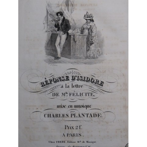 PLANTADE Charles Réponse d'Isidore Chant Piano ca1830
