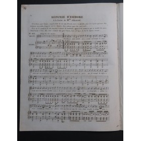 PLANTADE Charles Réponse d'Isidore Chant Piano ca1830
