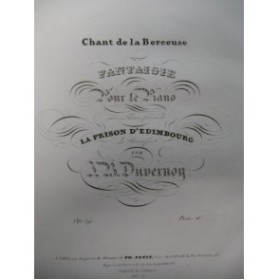 DUVERNOY J. B. Chant de la Berceuse Piano ca1850