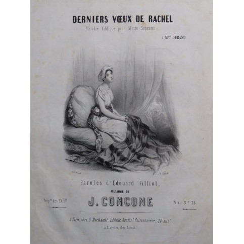 CONCONE Joseph Derniers Vœux de Rachel Chant Piano ca1850
