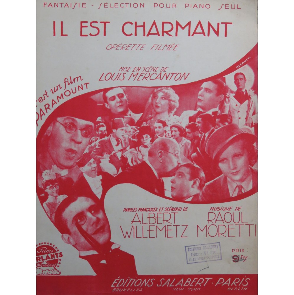 MORETTI Raoul Il est Charmant Fantaisie Piano 1932
