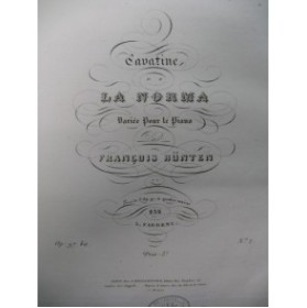 HÜNTEN François Cavatine op 97 Piano ca1840