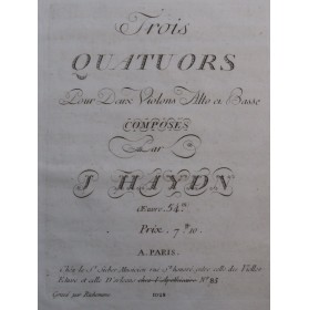 HAYDN Joseph Trois Quatuors...