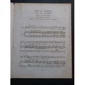 SCHUBERT Franz Pensers d'Amour Chant Piano ca1835