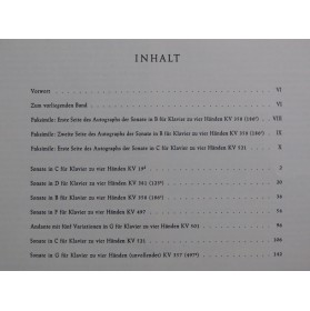 MOZART W. A. Klaviermusik Serie IX Piano 4 mains 1955