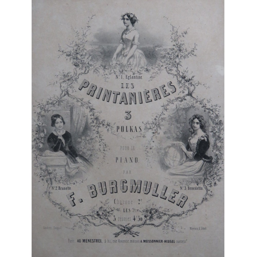 BURGMÜLLER Frédéric Églantine Polka Piano ca1850